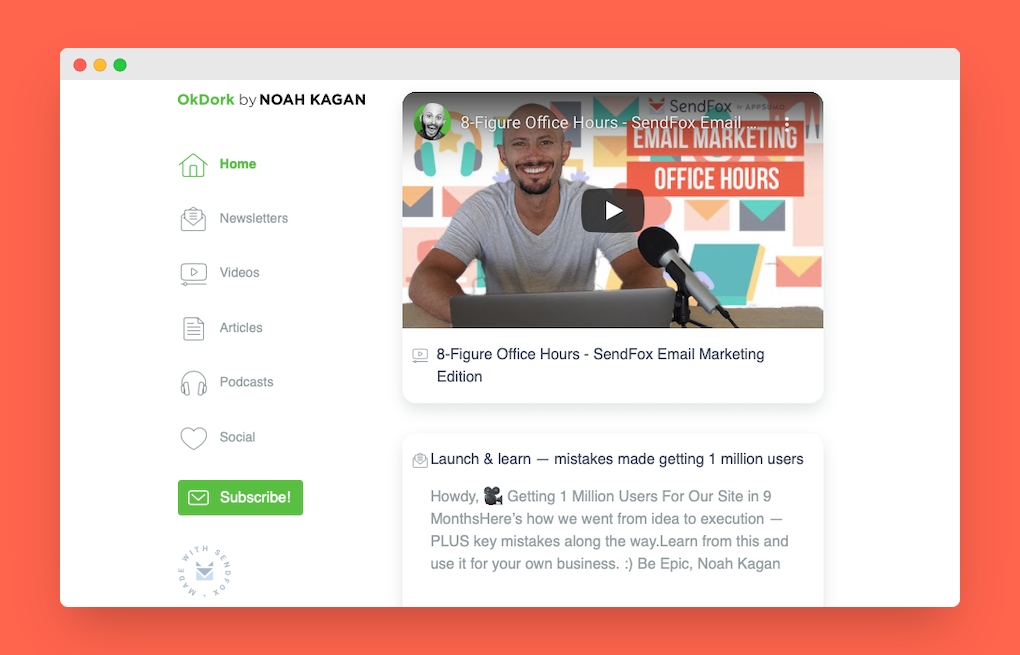 SendFox smart page