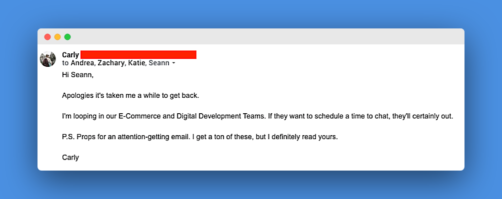 Response we get from a follow-up email