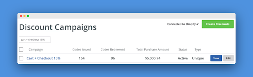 Screenshot of sales stats from exit popup for Sumo customer