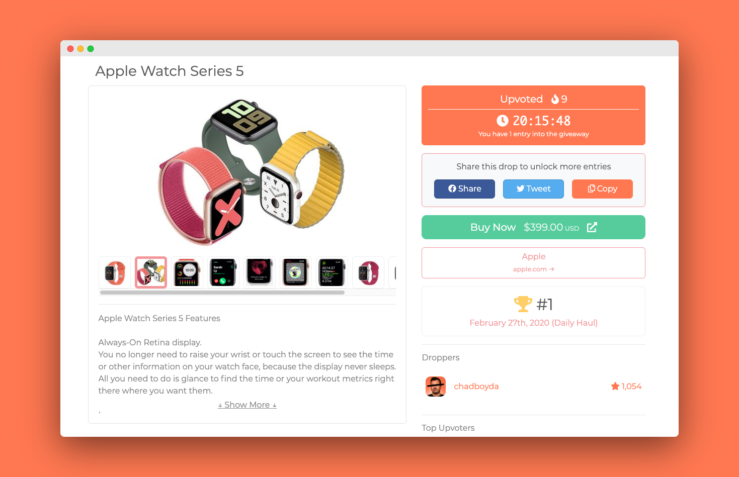 Hauldrop giveaway apple watch series 5