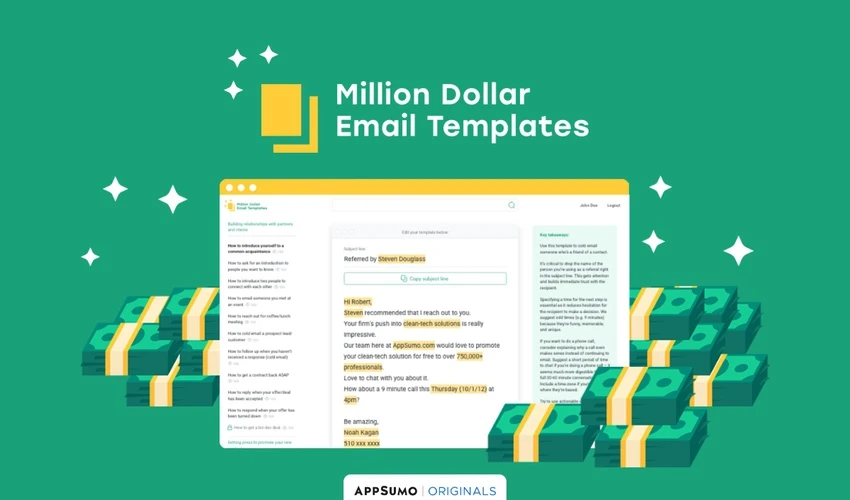 Million-Dollar Email Templates are now available