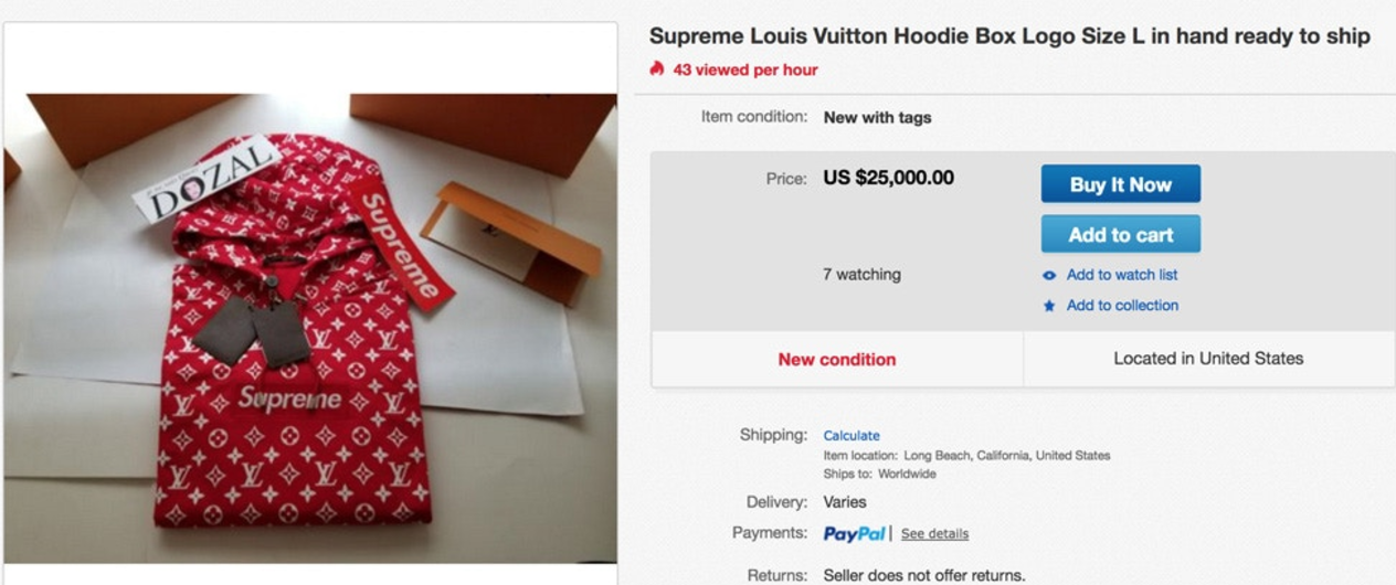 Find more Mens Louis Vuitton / Supreme Red T-shirt Large Brand New for sale  at up to 90% off